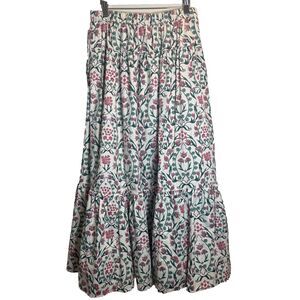 Abercrombie & Fitch Maxi Skirt Pink Floral Women's Medium Tall Style Lined Boho